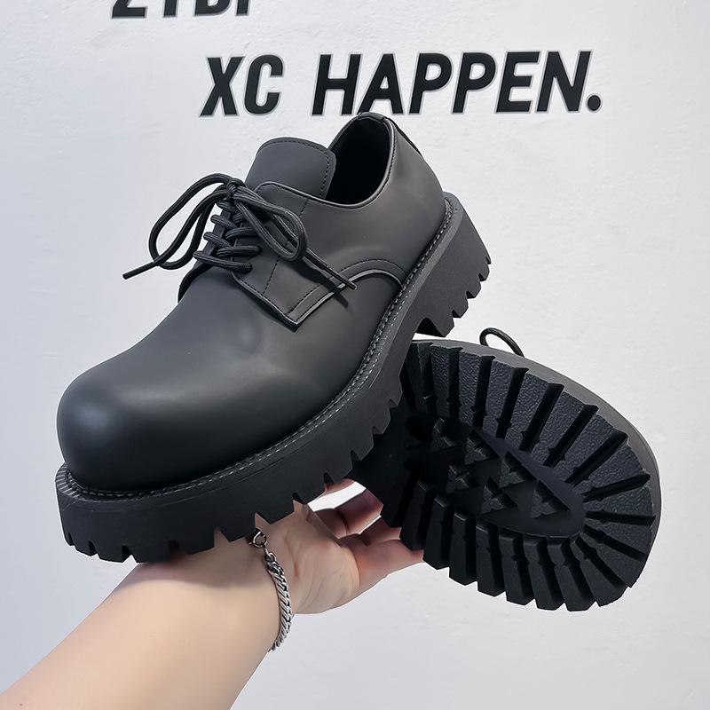 Derby shoes men's shoes matte big head shoes casual leather shoes platform casual leather shoes versatile high street trendy shoes 8833-A