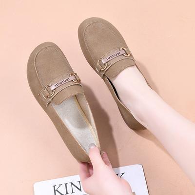 Wiosenne nowe buty Doudou damskie płaskie codzienne wsuwane buty dla matki modne wszechstronne pojedyncze buty