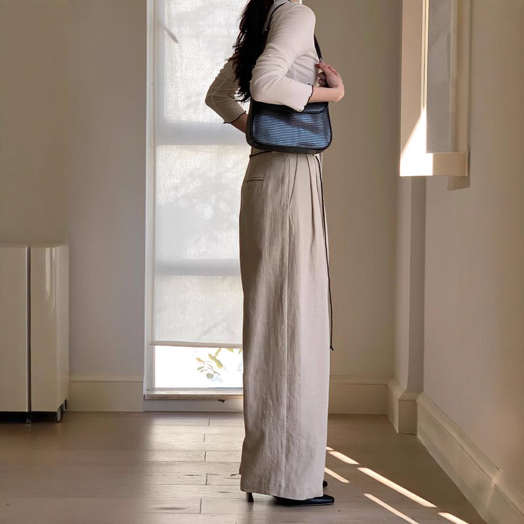 High-waisted Straight Casual Pants for Women's Spring and Summer New Korean Version Lazy Loose and Thin Floor-mopping Wide-leg Trousers