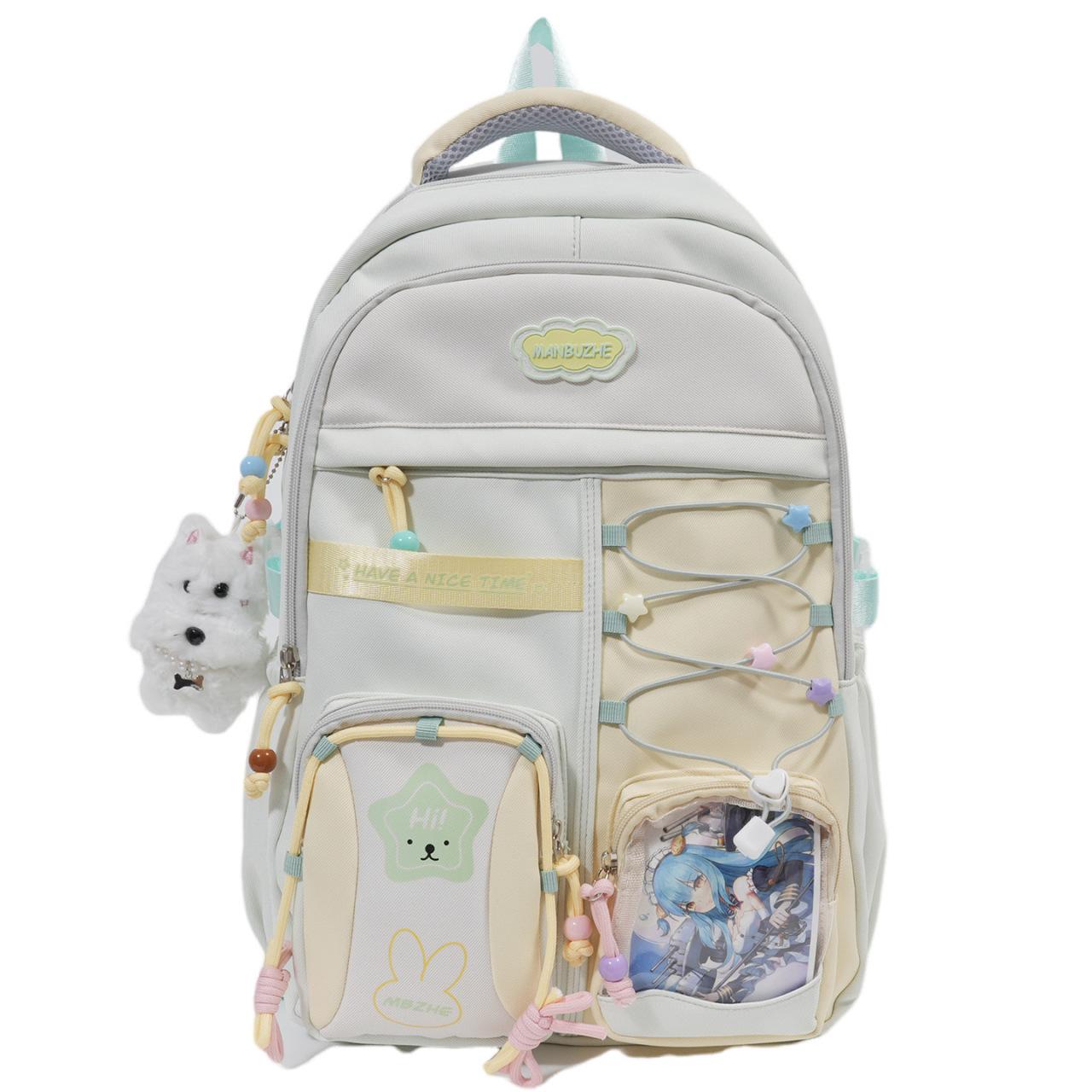 

Small fresh sweet style student backpack nylon light and versatile casual backpack girl s heart ins Korean version school bag single package
