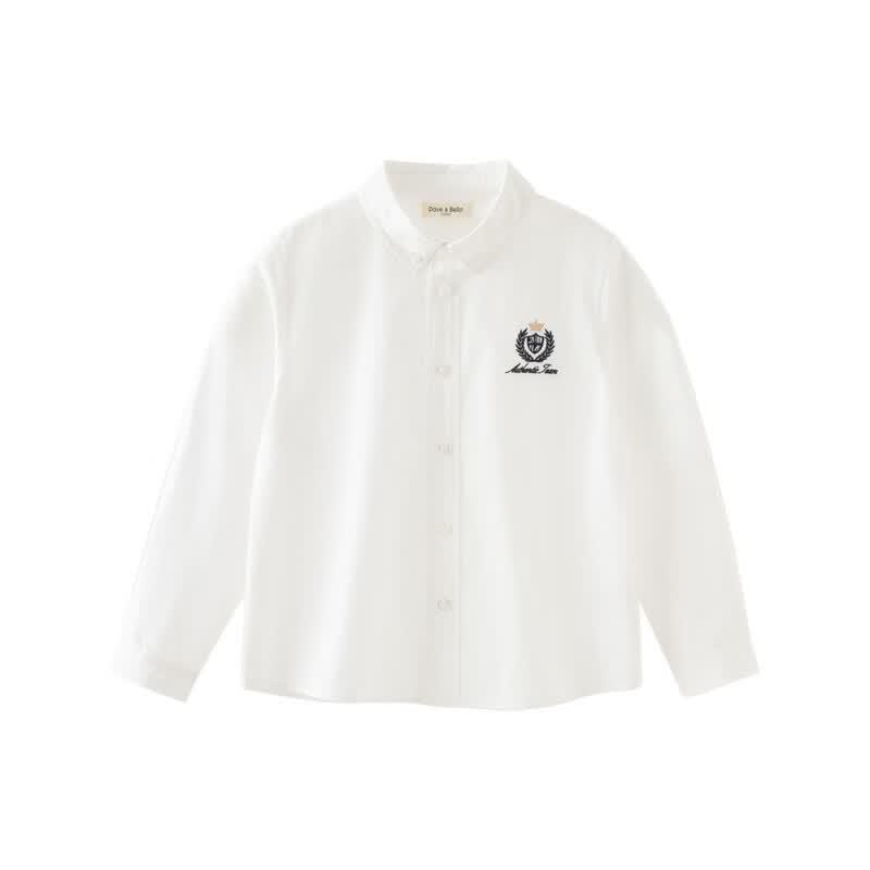DAVE&BELLA Boys' Cotton White School Shirt