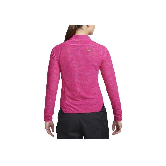 Nike Trail Letter Embroidery Printed Sports Long Sleeve T-Shirt Women tops Rose-Red FB7637-615