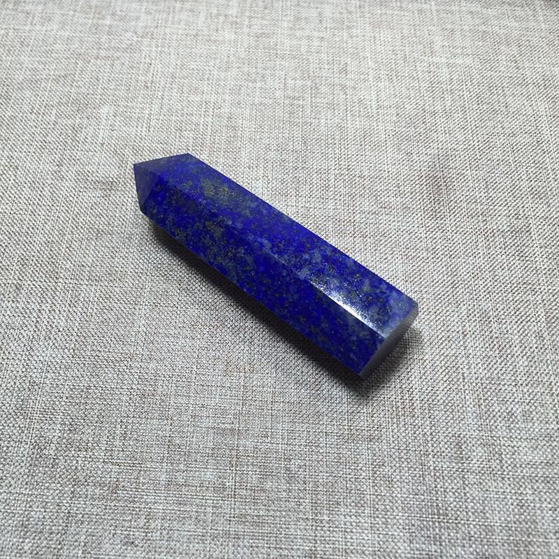 Exquisite Natural Rock Lapis Lazuli Quartz Crystal Stone Point Healing Wand Dark Blue Gift Engaging And Durable