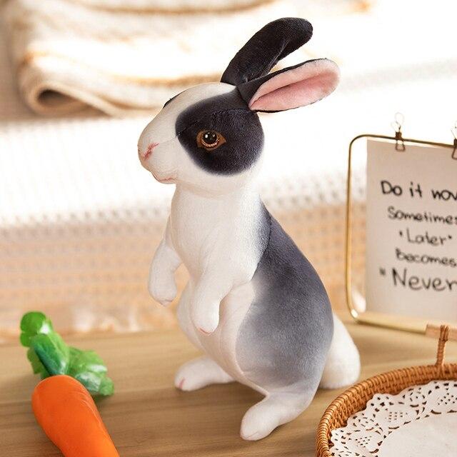Realistická plyšová a vycpaná hračka králík Kawaii kožešinová zvířátka Velikonoční simulace králíka Model panenky pro děti Pěkný dárek Domácí dekorace