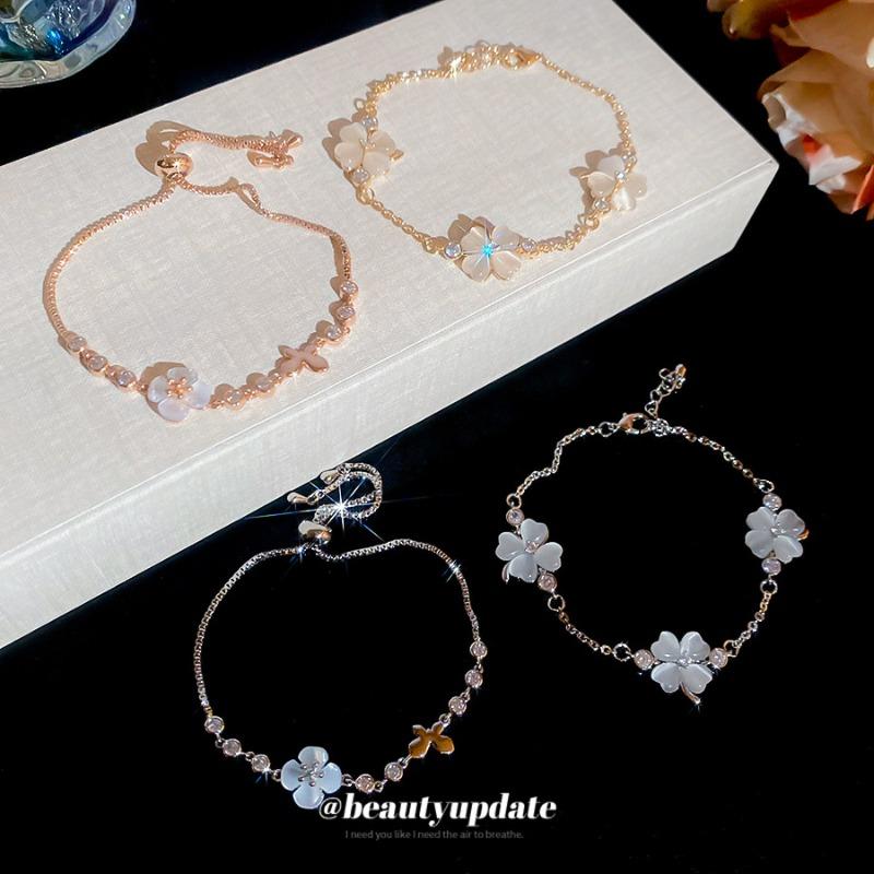 Mori small fresh zircon opal bracelet flower sweet temperament versatile bracelet light luxury high-end jewelry women