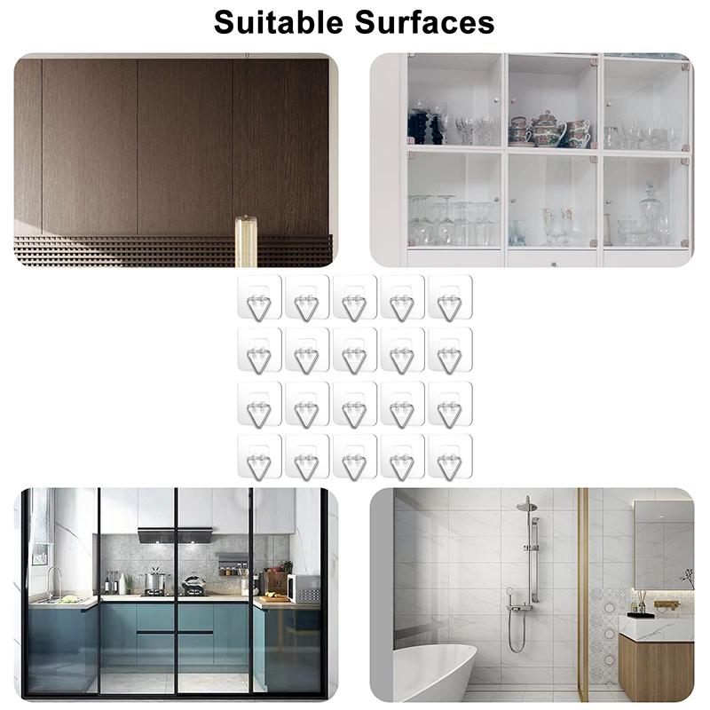 20PCS Plate Hangers For The Wall Wall Plate Hangers Invisible Adhesive Plate Wall Hangers For Display Vertical Plate Holder