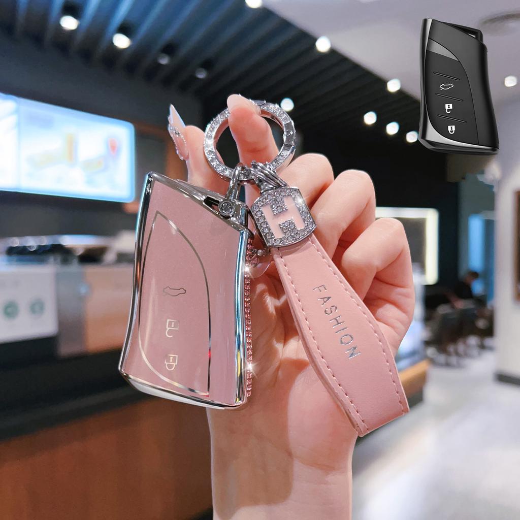 TPU Car Key Case Remote Cover Shell Holder Chain Protector Fob For Lexus ES200 ES300h LS500h NX260 NX350h RX350h RX500h LC500h