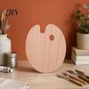 Artist Painting Tray Wooden Paint Palette with Thumb Hole for Oil, Acrylic, Ergonomic Watercolor Painting, Oval-Shaped Wood Art Artists