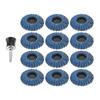 12Pcs 2"" Curved Flap Disc Grit#40-120 Roll Lock Quick Change Sanding Discs 1/4"" Holder for Die Grinder Metal Wood Rust Removal
