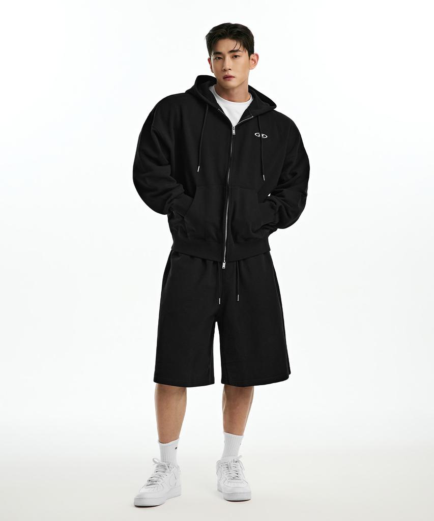 BORN TO WIN Chrome B Logo Half Pants Long Ver [Black]