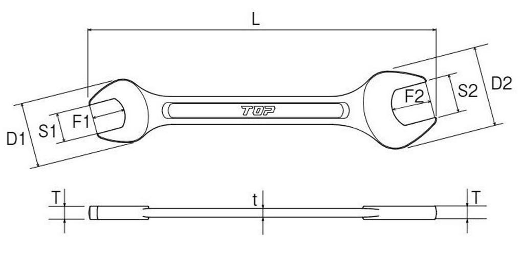 TOP Industrial Liner Wrench with Tool Set Made In Japan Set, Spear-Shaped, 6mm-24mm, 6-Piece Set, Lightweight, Slim, Holder, SS-6000B, Tsubame-Sanjo,