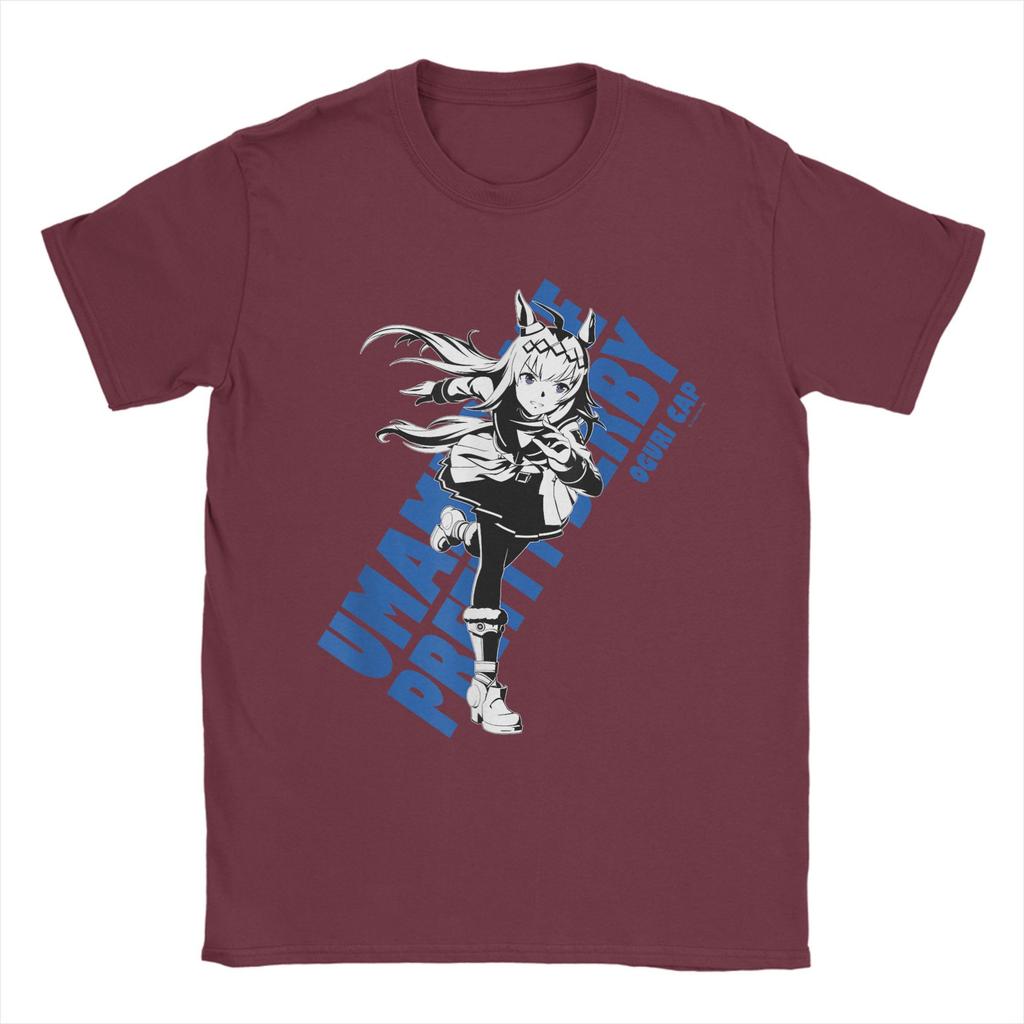 Vintage Umamusume Pretty Derby Oguri Cap T-Shirts Men Crew Neck Cotton T Shirts  Short Sleeve Tee Shirt Printing Clothes