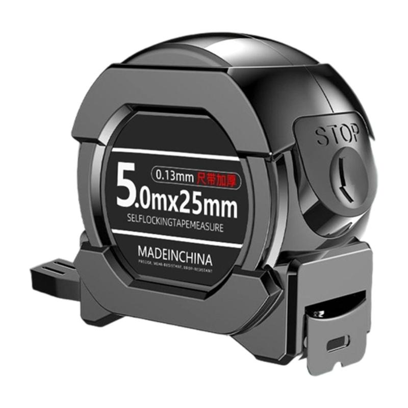 Retractable Measuring Tape with Flexible Steel Blade & Impact Resistant Shell Shockproof Tape Measure for Household