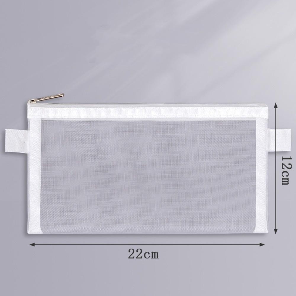 Large-Capacity Mesh Pencil Bag Nylon Stationery Pouch New Transparent Stationery Bag Kids