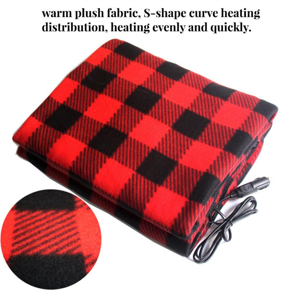 12V Electric Heated Blanket Warm Over Throw Fleece 4 Heating Levels UK