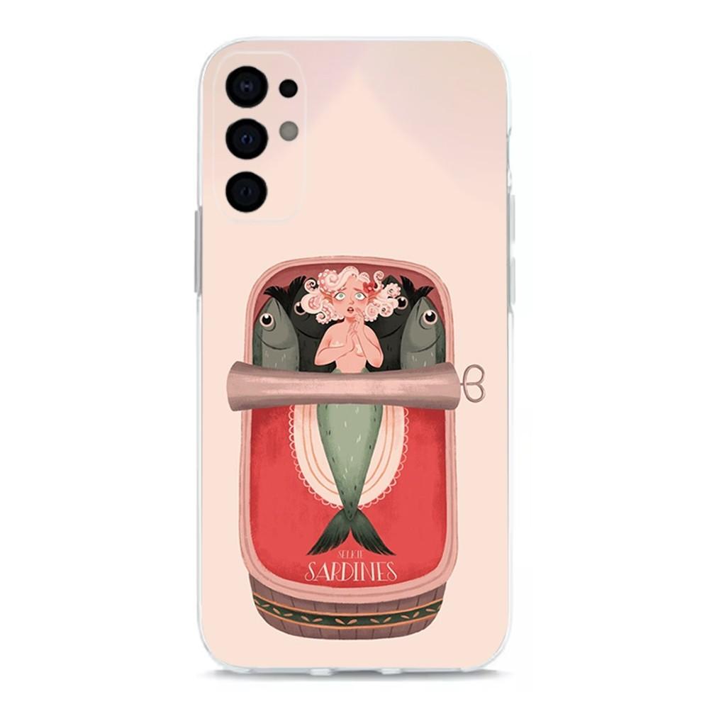 

Fish Sardines Art Phone Case For Samsung S30,S23,S21,S22,S20 Ultra,S20 FE lite,S10,S9,S8PIus Transparent Shell SamsungS20fe