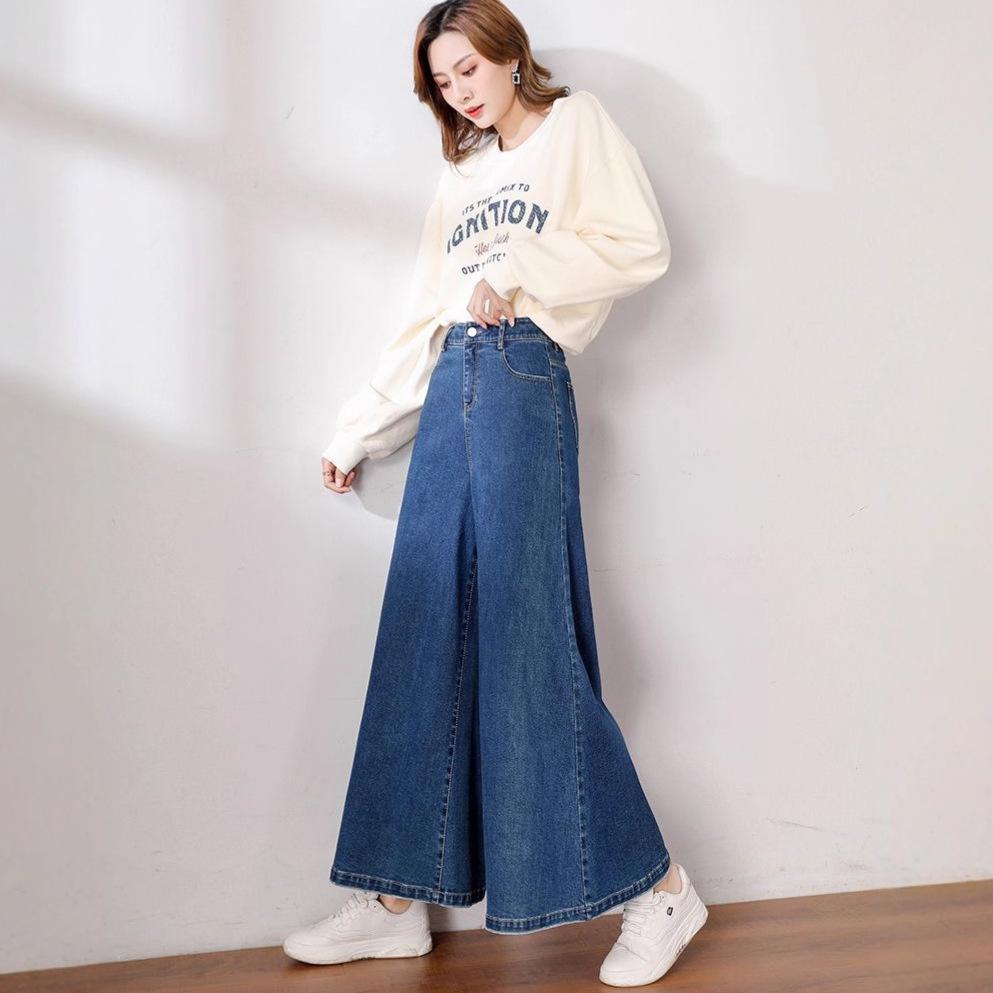 Women's High-Waist Wide-Leg Cropped Jeans