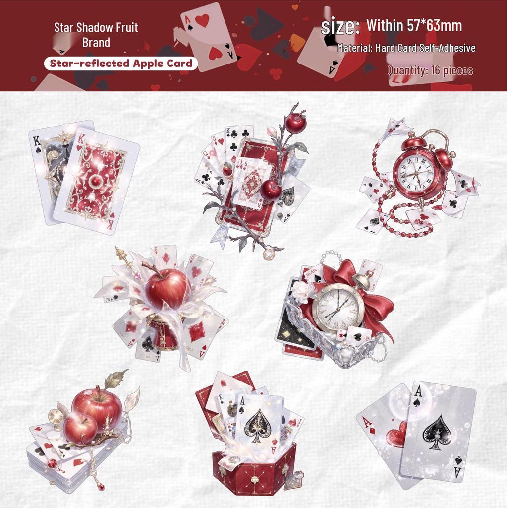 RetroStory Vintage Playing Cards Sticker Pack - 16 Sheets, 6 Styles for Journaling and DIY Decorations.