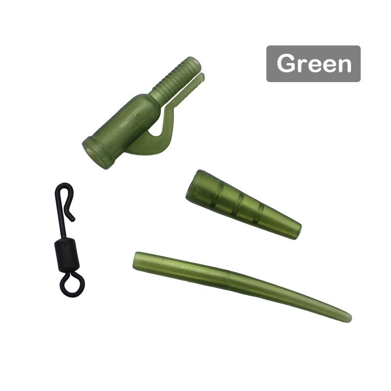 40x Karpfiske tillbehör Säkerhetsblyklämmor Svansgummi Kon Anti-trasselhylsa Snabbytande betesvirvlar För Fiskeutrustning