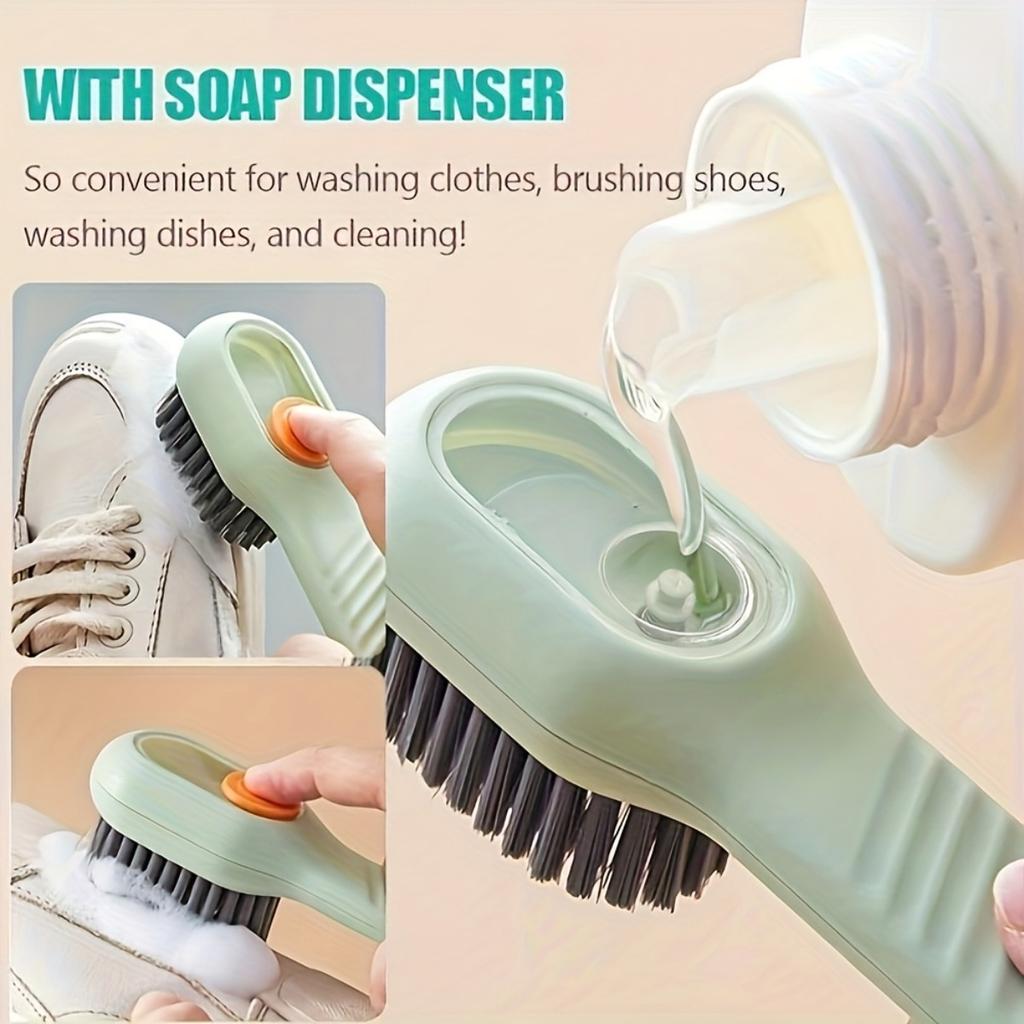 Multi Functional Liquid Shoe Brush, Household Press Type Liquid Shoe Washing Brush, Shoe Cleaning Tool,press Type Soft Bristle Clothing Cleaning Brush