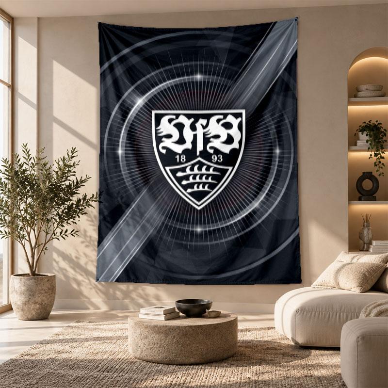 Arazzo Decorativo, Arte da Parete Stampata VfB Stuttgart, Appeso a Parete Leggero per Sfondo della Camera da Letto