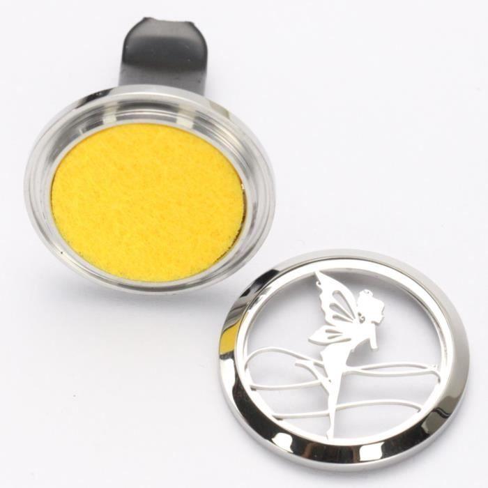 Zen'Arôme - Clip'Arôme Angel Car Diffuser - Difusor de fragrâncias e óleos essenciais - Aço inoxidável + 5 papéis mata-borrões reutilizáveis