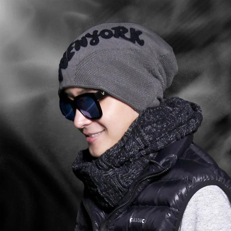 Unisex Fashion NEW YORK Letter Beanie Hat  Men & Women Plush Fur Lined Thick Warm Ski Winter Hat