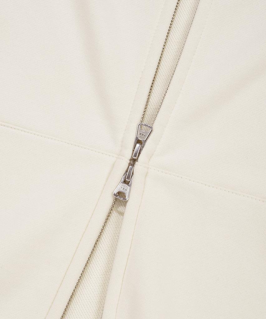 COVERNAT C Logo Zip-Up Hoodie Ivory