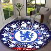 [1pc Chelsea FC Office Carpet] Easy Maintenance Chair Rug for Conference Room Use, Durable Round Sofa Floor Mat