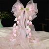 Mesh Bow Hairpin Children's Mori Princess Hair Accessories Hairpin Girls Ribbon Braided Hair Headgear