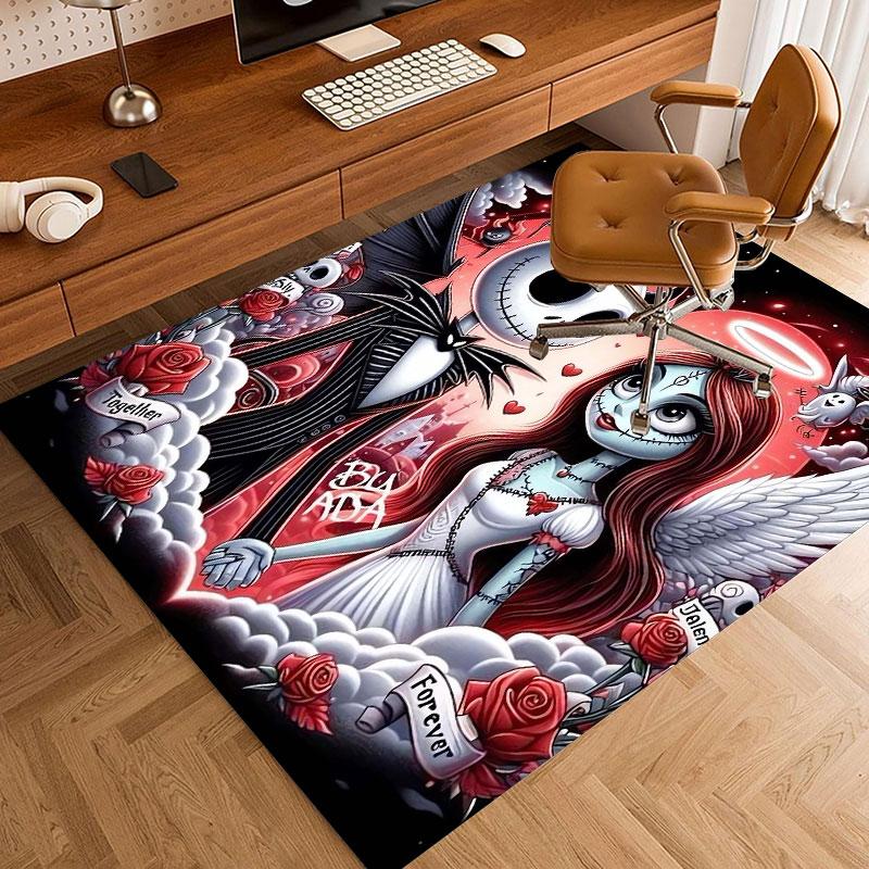 Nightmare Before Christmas Cartoon Carpets and Rug 3D Printing Carpet Floor Mat Living Room Bedroom Large Area Soft Carpet-JM010
