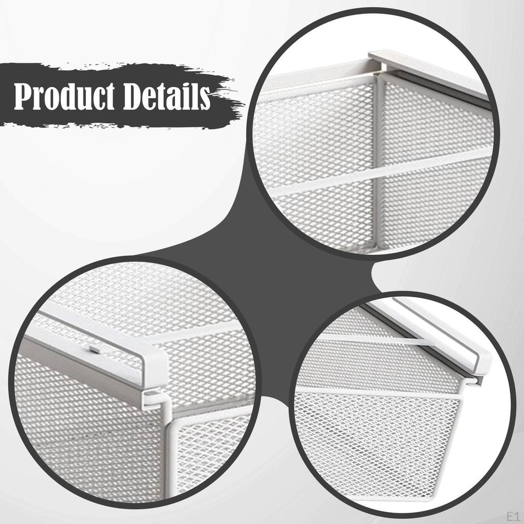 Extendable Storage Basket for under Shelves, Hanging Shelf Desks, Kitchen Tables, Bedroom