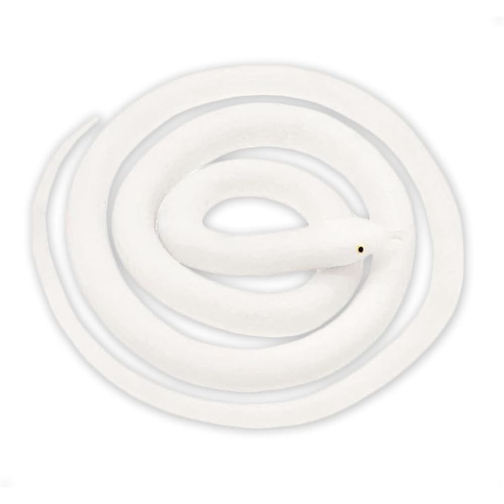 

Wowjimi Realistic Rubber Snake Halloween Prank Toy White Color 100cm
