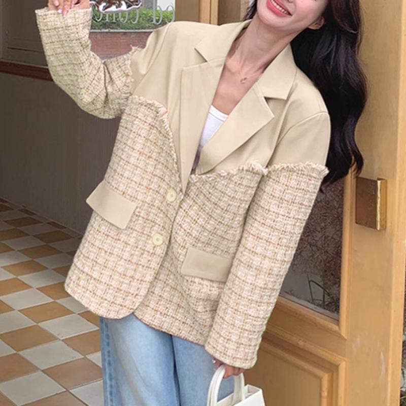 

VONDA Женские повседневные пальто с воротником и длинным рукавом L бежевый