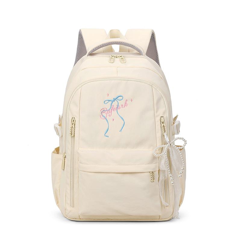 Schoolbag Spring New Girls Simple Solid Color Backpack Bag Niche Cartoon Cute High Value Schoolbag Large Capacity Schoolbag