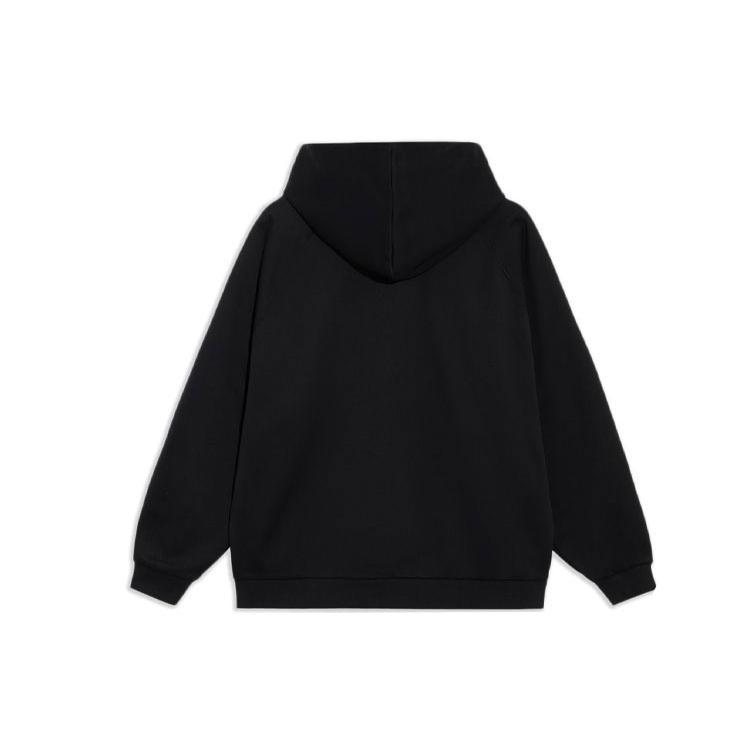 Li Ning Sweatshirts Unisex Black Hooded Moderate Regular AWDS230-1