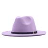 European and American style spring and autumn winter imitation felt big brim hat British retro woolen top hat men's and women's travel Panama jazz hat