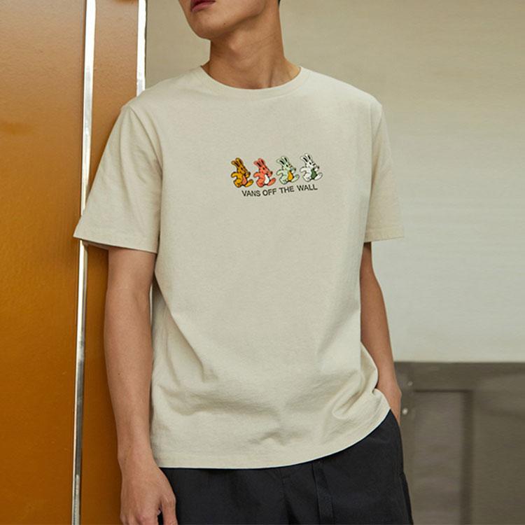 Vans Colorful Rabbit Print American Vintage Crew Neck Short Sleeve T-Shirt SS22 Unisex T-Shirt Oatmeal VN0A7PYP2N1