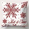 Christmas Decoration Pillowcase Red and White Snowman Snowflake Pillow Cover Suitable for Home Room Sofa Cushion Cover