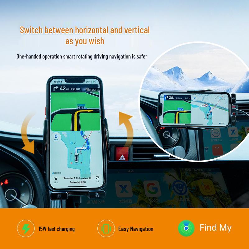 Apple Chytrý Bezdrátový Nabíjecí Držák Telefonu do Auta a Lokátor/Navigátor s Funkcí Proti Ztrátě