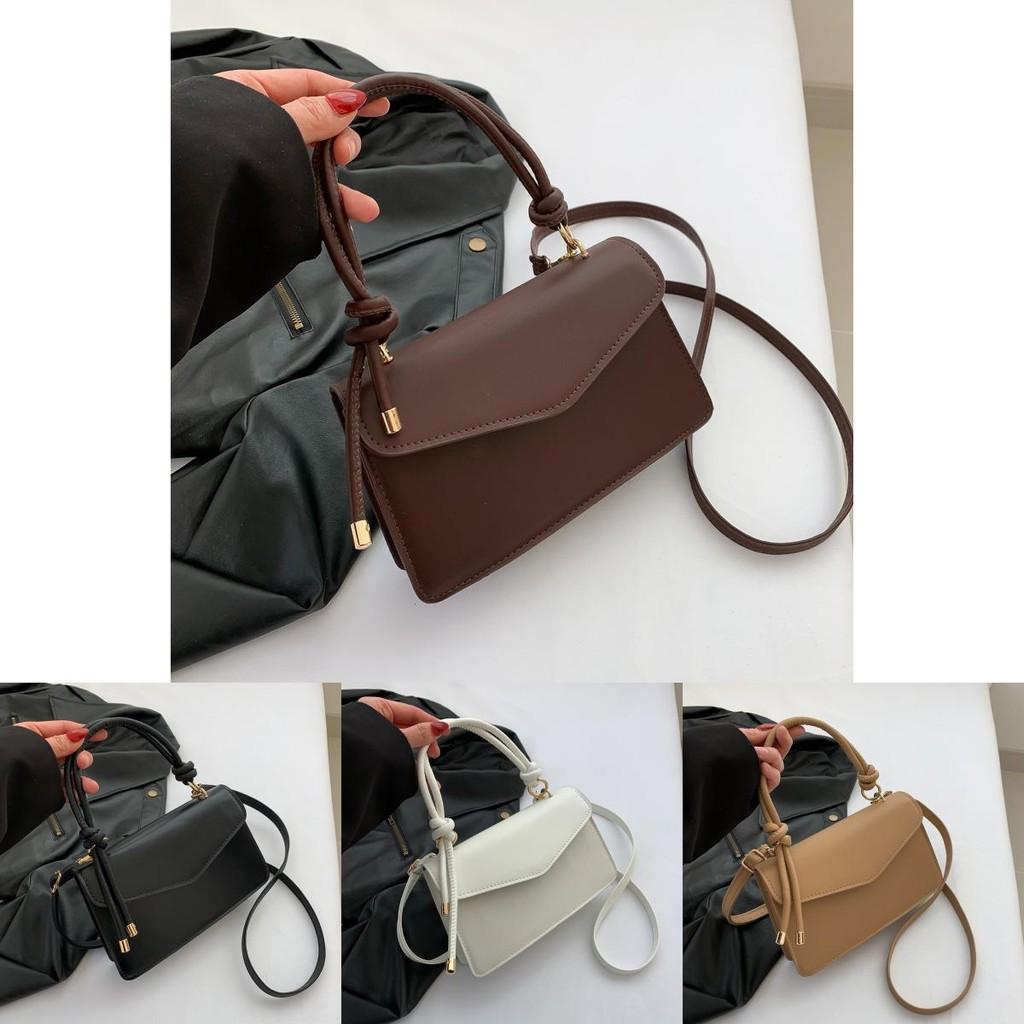 Fashionable Pu Handheld Square Bag For Women In Trendy Black White Khaki Brown Colors