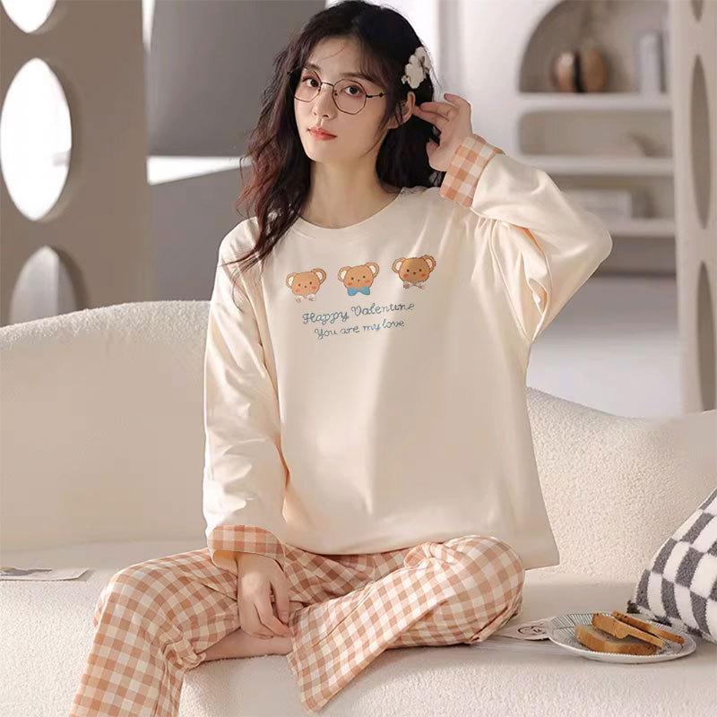 Women's Autumn/Winter Pajama Set: Cute, Girlish Long-Sleeve, Loose, Casual Homewear
