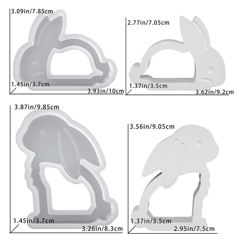 Cute Rabbit Shape Silicone Mold for Tealight Easter Bunny Candlestick Hollow Out Easter Rabbit Candle Holder Molds