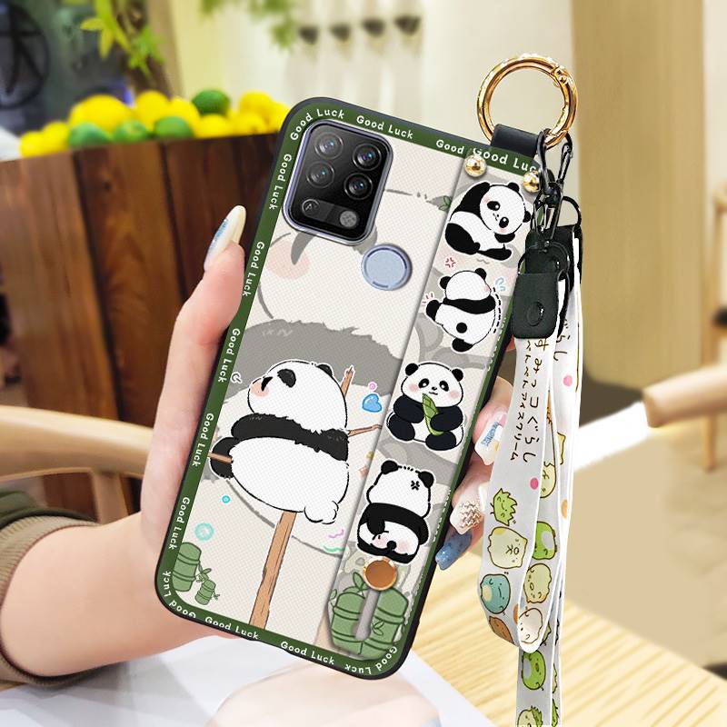 Phone Holder Waterproof Phone Case For Tecno Pova/LD7 Ring Cute Durable Dirt-resistant Back Cover Lanyard Shockproof