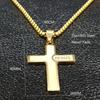 HNSP Stainless Steel Jesus Cross Pendant Chain Necklace For Men Women Zircon Catholic Crucifixes Rosaries Accessories