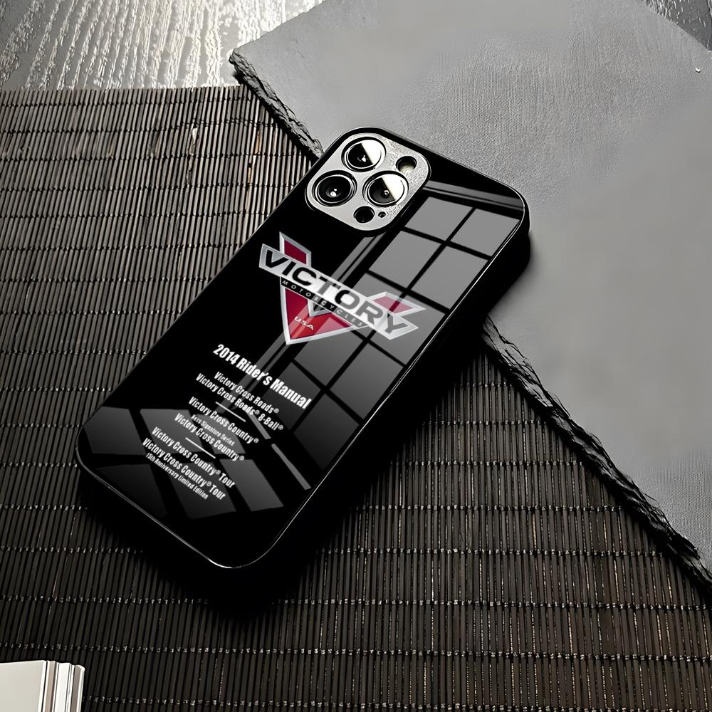 VICTORY MOTORCYCLES USA Phone Case For Iphone Lady 16 15 13 12 14 11 Pro Max Mini X Xr Xs 8 7 Puls 6 Glass Funda Cover