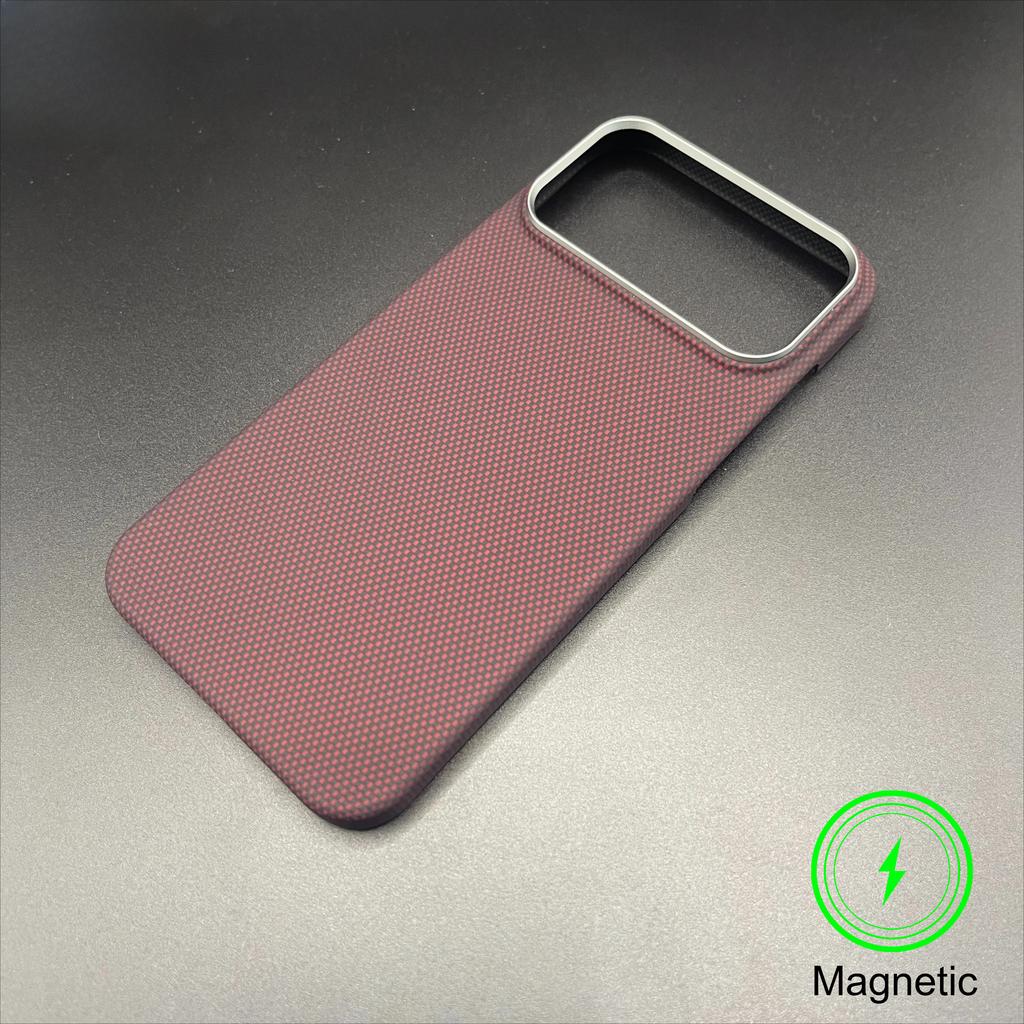 True Aramid Carbon Fiber Magnetic Ultra-Thin Business Case For 17 Pro Max Air For Magsafe Charging Shockproof Cover Funda