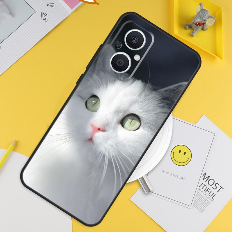 Cat Staring Eye For OPPO Reno 12F 14F 13F 11F 10 11 12 13 14 Pro 7 8 Lite 8T OPPO Find X6 X5 X8 X9 Pro Case