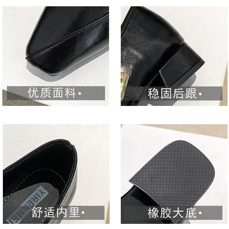 Retro square head temperament thick heel Mary Jane shoes women's 2025 new one-word buckle belt with skirt light mouth single shoes women's shoes