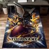 1PC Custom Name Football Helmet And Ball Theme Floor Mat Ideal for Living Room, Game Rooms, Office, Bedroom,Floor Mat Playful Design237